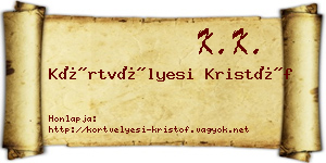 Körtvélyesi Kristóf névjegykártya