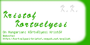 kristof kortvelyesi business card